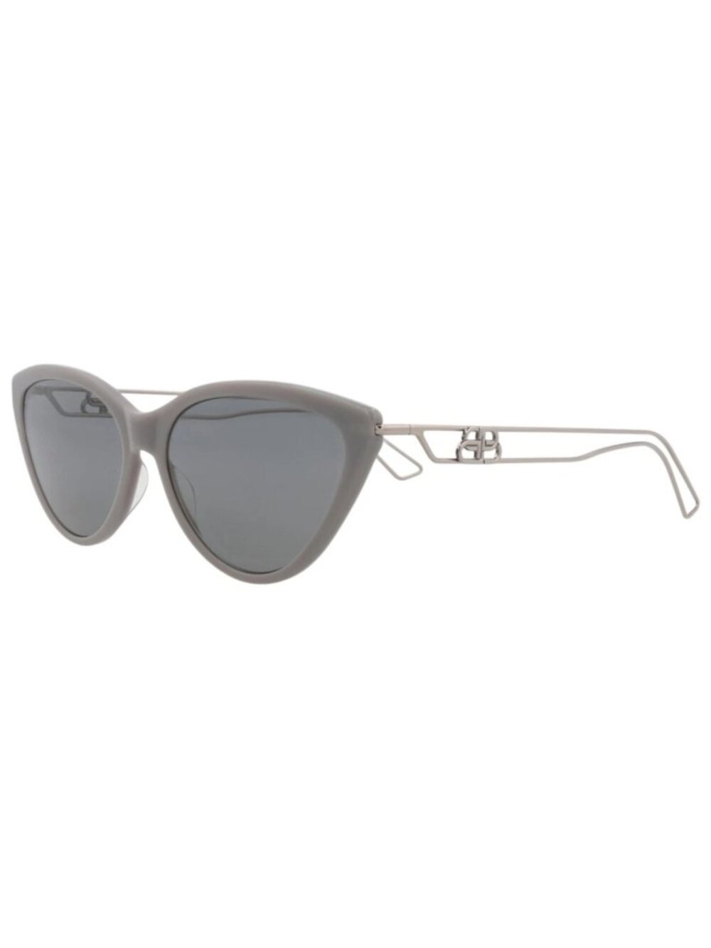 New Balenciaga Women's Sunglasses Cat Eye Acetate Frame Grey Ruthenium Grey